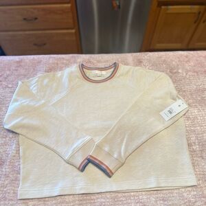 Spiritual Gangster Cream w/Stripes Sweatshirt - Size Small